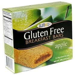 Glutino Gluten Free Breakfast Bars, Apple, 5-Count Boxes (Pack of 6)