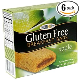 Glutino Gluten Free Breakfast Bars, Apple, 5-Count Boxes (Pack of 6)