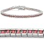 4.15 Carat Genuine Orange Sapphire Silver Bracelet