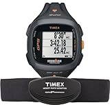 Timex Unisex T5K742 Ironman Run Trainer 2.0 GPS Digital HRM Black/Orange Watch & Flex Tech Chest Strap