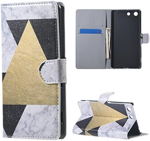 MOONCASE Xperia M5 Case Premium PU Leather Wallet Slim Flip Cover Card Slot Bracket Back Case for Sony Xperia M5 E5653 -M02