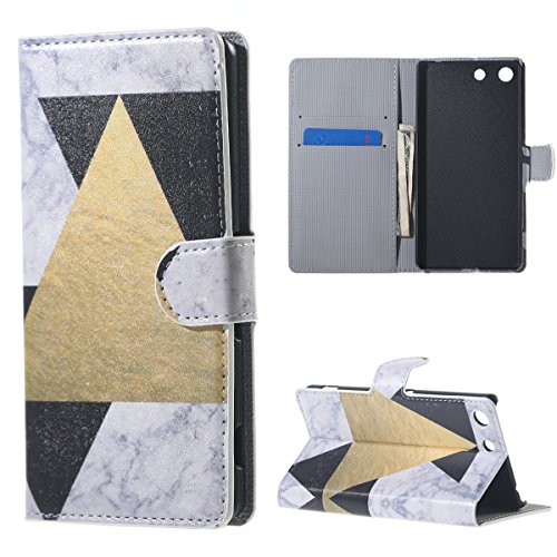 MOONCASE Xperia M5 Case Premium PU Leather Wallet Slim Flip Cover Card Slot Bracket Back Case for Sony Xperia M5 E5653 -M02