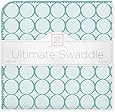 SwaddleDesigns Ultimate Receiving Blanket, Jewel Tone Mod Circles, Turquoise