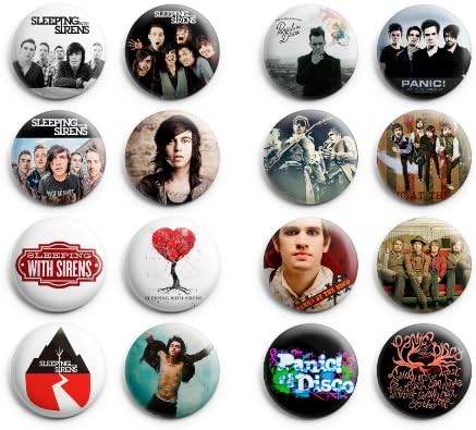 Sleeping With Sirens / Panic At The Disco Pinback Buttons 16Pcs 1.25 inch Mix Set