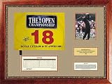 David Duval Framed Autographed British Open Pin Flag with Biography