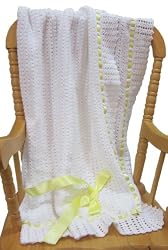 Handmade Pure Cotton Baby Blanket (100% Hand-crocheted)
