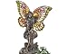 Buttefly Fairy Sculpture Tiffany Style Stained Glass Illuminated Table Lamp