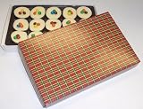 Scott's Cakes 1 lb. White Chocolate M & M Cluster in a Christmas Plaid Box