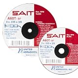 SAIT 23040 Type 1 3-Inch x 1/16-Inch x 3/8-Inch 25000 Max RPM A36T Fast Cut-Off Wheels - 50 Pack