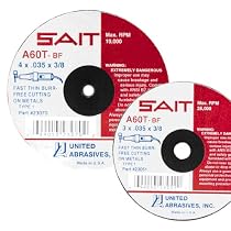 SAIT 23205 Type 1 6 x .035 x 5/8-Inch 10186 Max RPM A60T - Burr Free Cut-Off Wheels - 50 Pack