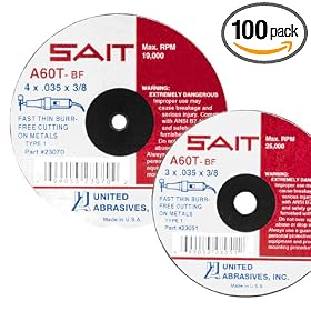 SAIT 23030 Type 1 2-1/2-Inch x .035-Inch x 3/8-Inch A36T Fast Cut-Off Wheels - 100 Pack