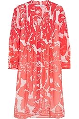 V-neck Chiffon/Silk Pleated  Natural   Waistline Tunic  With Ruffles