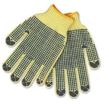 Best Price Black Stallion KN-18G/D Reversible Kevlar Knit Gloves with Gripping Dots - Large