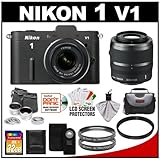 Nikon 1 V1 10.1 MP Digital Camera Body with 10-30mm & 30-110mm VR Lens (Bla ....