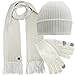 Ribbed Knit Men's 3 Piece Hat Scarf & Texting Gloves Set
