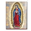 Wood Plaque - Our Lady of Guadalupe - Mounted on 1/4" Wood And Beveled Frame - 13"x16" - MADE IN ITALY