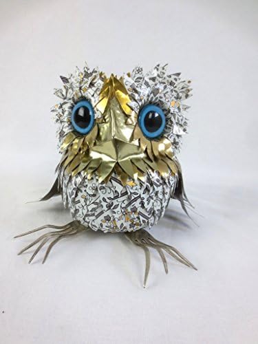 Who Me? Metal Feathered Baby Owl Created From Re Purposed Tin