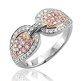 18k Two Tone Gold White and Pink Diamond Ring (GH, SI, 0.80 carat)