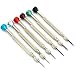 6 Slotted Watch Screwdrivers Reversible Blades Tools