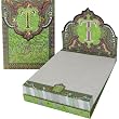 T Monogram Punch Studio Paisley 75-Page mini notepad - magnetic closure jewel on tab