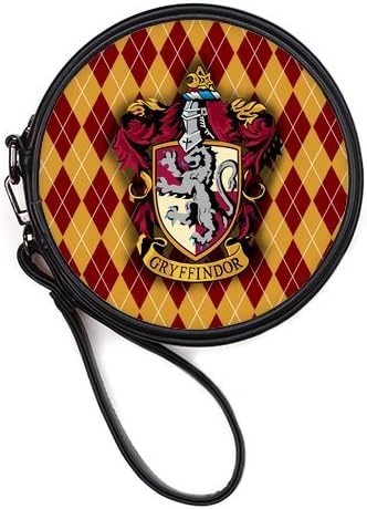 LaHuo Custom Design Harry Potter Gryffindor Logo Women Make Up Bag Personality Round Makeup Bag Coin Purse