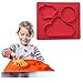 One-piece silicone placemat + plate for kids. No spill 3 Large sections for solids & liquids. Red