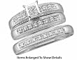 Stunning 3 Pc. White Gold 1/4 ct Diamond Trio Wedding Set For Him and Her