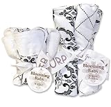 Trend Lab 20906 VERSAILLES BLACK & WHITE - BIB BOUQUET (# 101937) AND BURP BOUQUET (# 101767) - SET