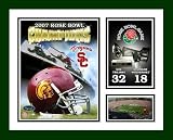 2007 USC Trojans NCAA Framed Photograph Rose Bowl Football Champs Milestone Collage