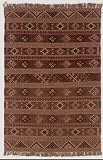 Hand Woven Antique Kilim Rust Brown Jute/Wool Rug KR41 (8' x 11')