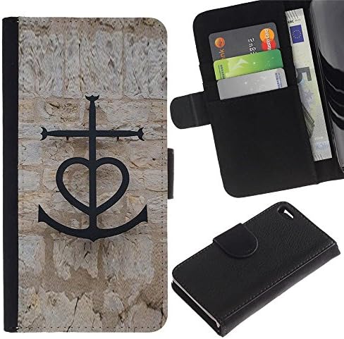 iKiki Tech / Flip PU Leather Case Cover - Anchor Love Sea Captain Valentines Couple - Apple iPhone 4 / 4S