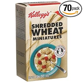 Kellogg's Shredded Wheat Miniatures (Unfrosted), 1.2-Ounce Single Serve Packs (Pack of 70)