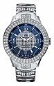 Marc Ecko E16533G2 Gents Three Hand analogue movement Blue Dial with Silver & Iced Accents Iced Bezel Polished Silver Case and Bracelet