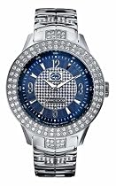 Marc Ecko E16533G2 Gents Three Hand analogue movement Blue Dial with Silver & Iced Accents Iced Bezel Polished Silver Case and Bracelet
