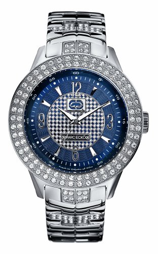 Marc Ecko E16533G2 Gents Three Hand analogue movement Blue Dial with Silver & Iced Accents Iced Bezel Polished Silver Case and Bracelet
