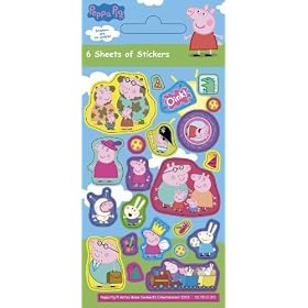 PEPPA PIG - Party Loot Bag Stickers (6 sheets/pack){Sticker Style}