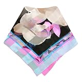 Leonard Black & Multicolor Floral Devore Silk Square Scarf