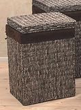 LANDHAUS WAeSCHEKORB SEEGRAS BRAUN KORB MIT WAeSCHESACK H 56 CM