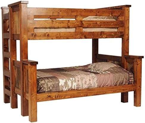 Rustic Wood Twin Over Full Bunk Bed