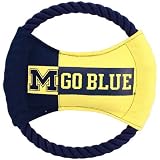 Michigan Wolverines 9 Flying Rope Disk Dog Toy