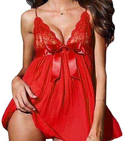 Wingeler Lingerie Women's Sexy Enticement Lace Chemise Robe A171-burgundy