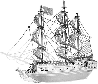Simmer Stone 3d DIY Pirate Ship(two Piece) Model Jigsaw Metal Puzzle Assembled Intellegent Ship Shaped Jigsaw Puzzles Kids Toy for Adults Kids