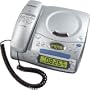 Conair CID502 Corded Phone with Caller ID, Clock Radio, and CD Player (Metallic Silver)