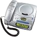 Conair CID502 Corded Phone with Caller ID, Clock Radio, and CD Player (Metallic Silver)