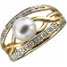 Lovely Freshwater Cultured Pearl and Diamond Ring