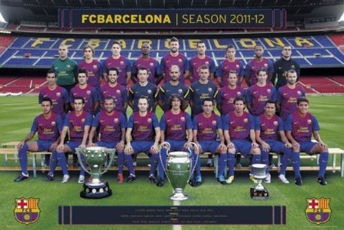 1art1 58717 Fu&szlig;ball - FC Barcelona, Mannschafts-Foto 11/12 Poster, 91 x 61 cm