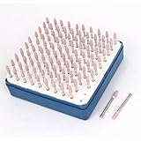 uxcell 軸付き砥石　研削ポイントストーン　砥石　3mmシャンク　4mmX 11mmコーンヒント 　セラミック　100本入