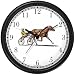 Sulky Horse or Standardbred Racehorse Horse Wall Clock by WatchBuddy Timepieces (Hunter Green Frame)