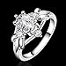 New 925 Silver Beautiful Clear Crystal Diamond Ring Engagement Wedding Ring Classic Design