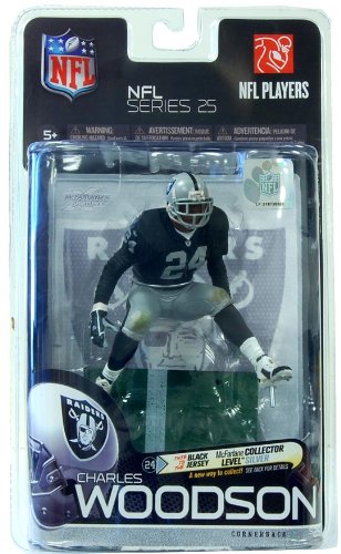 McFarlane Toys NFL Sports Picks Series 25 Action Figure Charles Woodson (Oakland Raiders) Black Jersey Silver Collector Level Chase